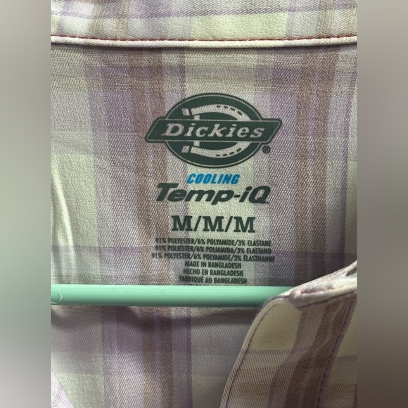 NEW Dickies Cooling Roll-Tab Work Shirt in Purple Rose Hillside Plaid Women’s M - Picture 5 of 12
